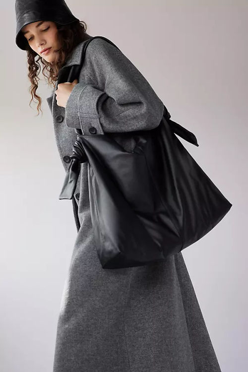 Knotted Leather Slouchy Tote...