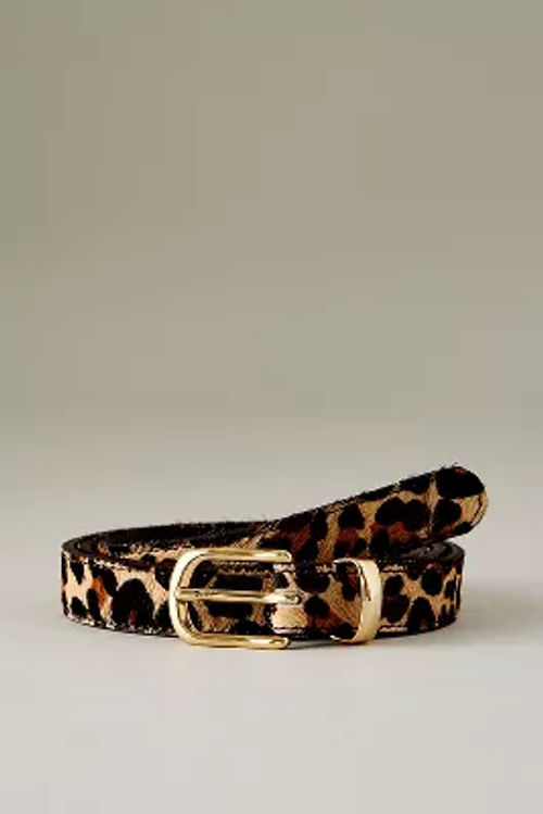 Animal Print Pony Effect Leather Belt