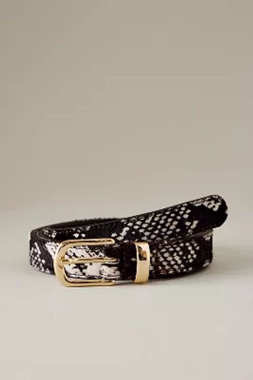 Snakeskin Print Leather Belt