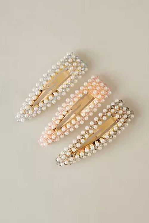 Pearl Snap Hair Clips, Set of...