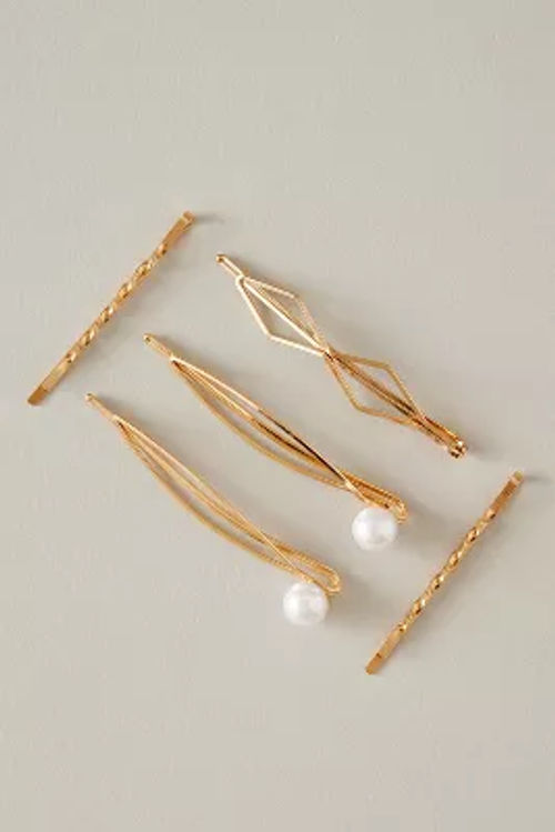 Gold Pearl Hair Clips, Set of...
