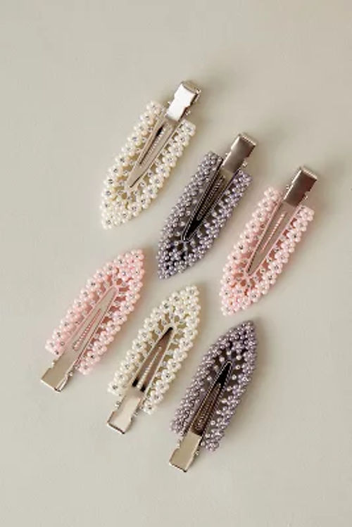 Glitter Creaseless Hair Clips, Set of 6