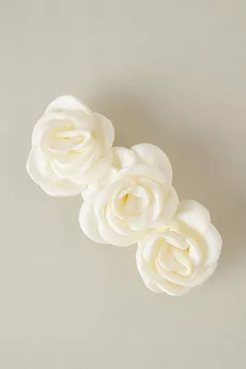 Fabric Flower Barrette Hair Clip