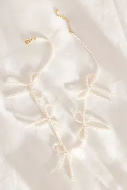 Multi Bow Pearl Necklace