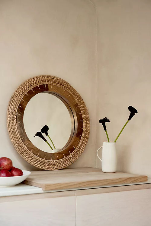 Eliana Wooden Rattan Round...