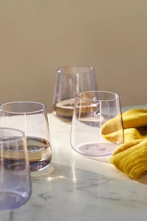 Morgan Stemless Wine Glasses,...