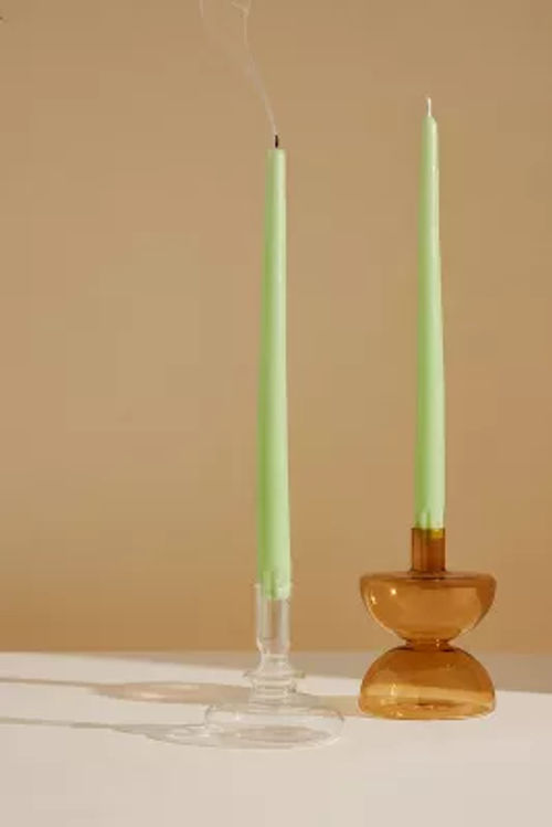 Anthropologie High Shine Spiral Taper Candles, Set of 2