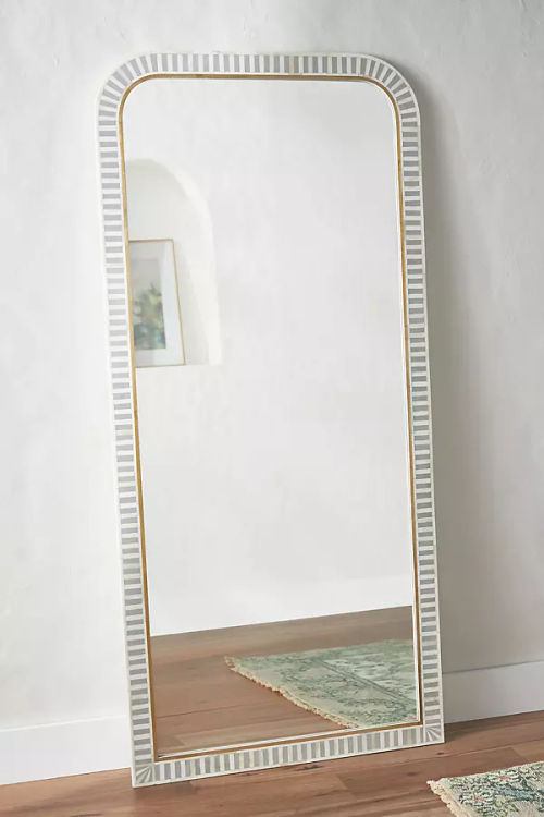 Waterfall Inlay Floor Mirror