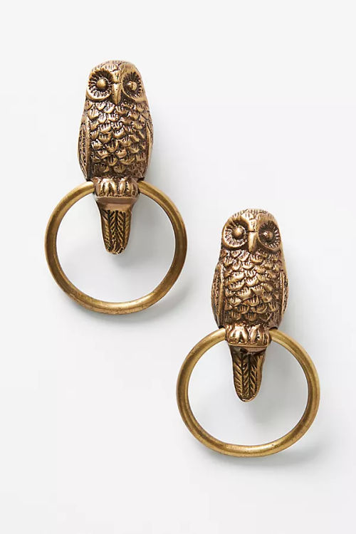 Set of 2 Woodland Owl Knobs