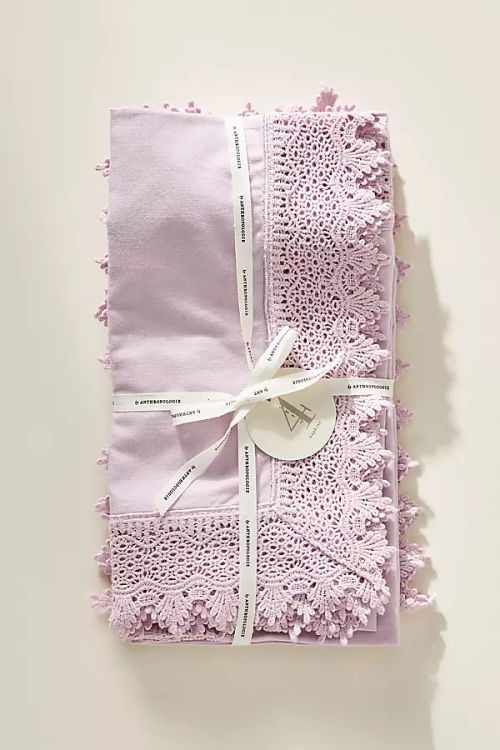 Marietta Cotton Lace Napkins,...