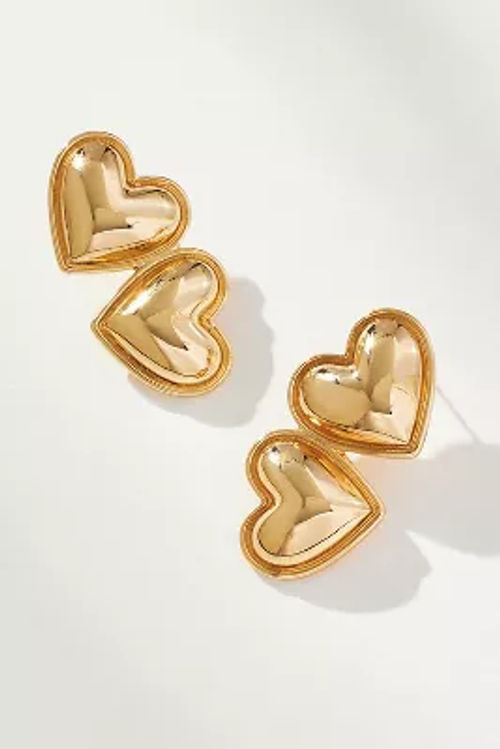 Double Heart Drop Earrings