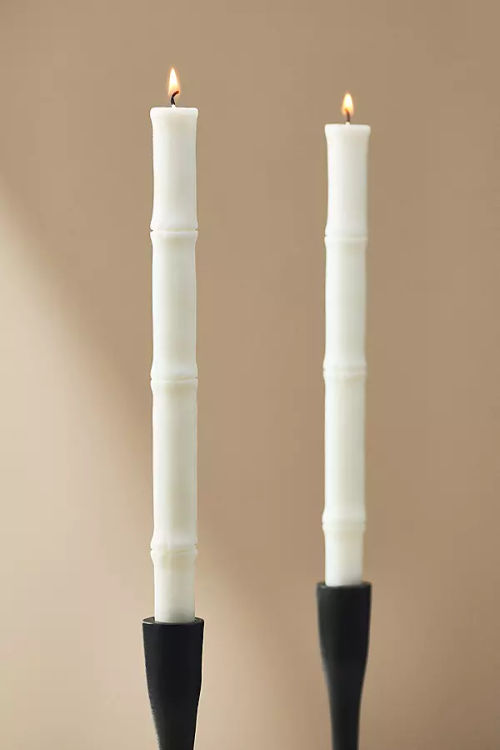 Bamboo Taper Candles, Set of 2