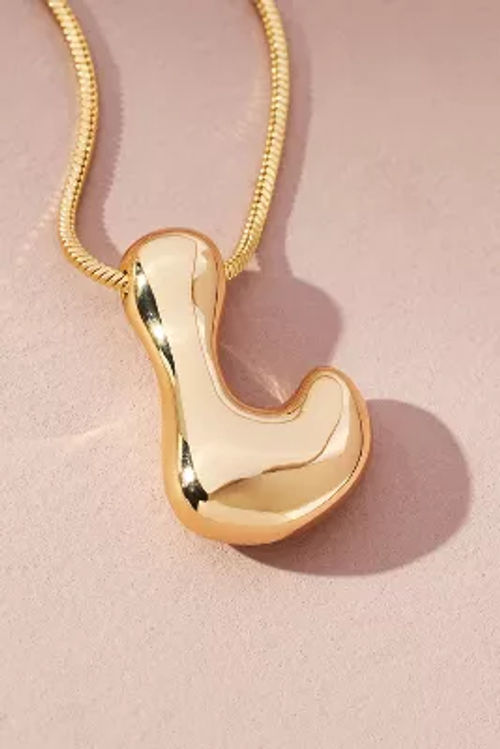 Gold-Plated Bubble Letter Monogram Necklace