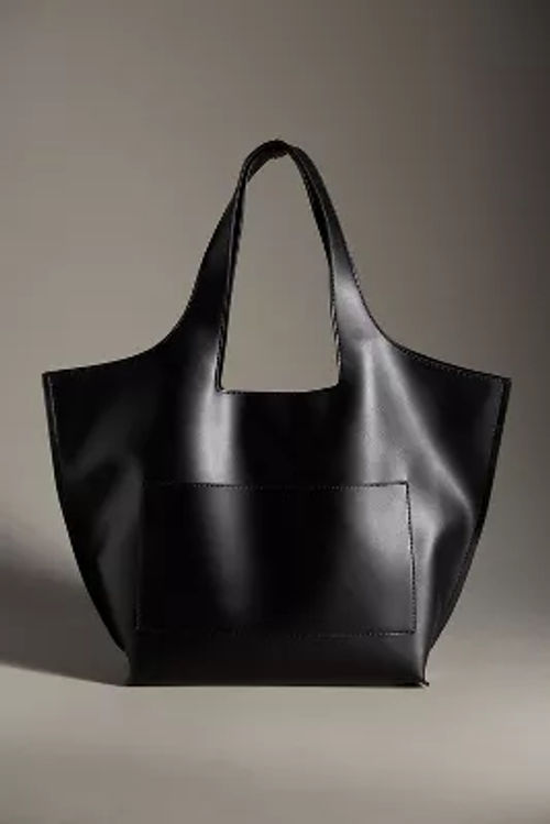 Faux Leather Commuter Tote Bag