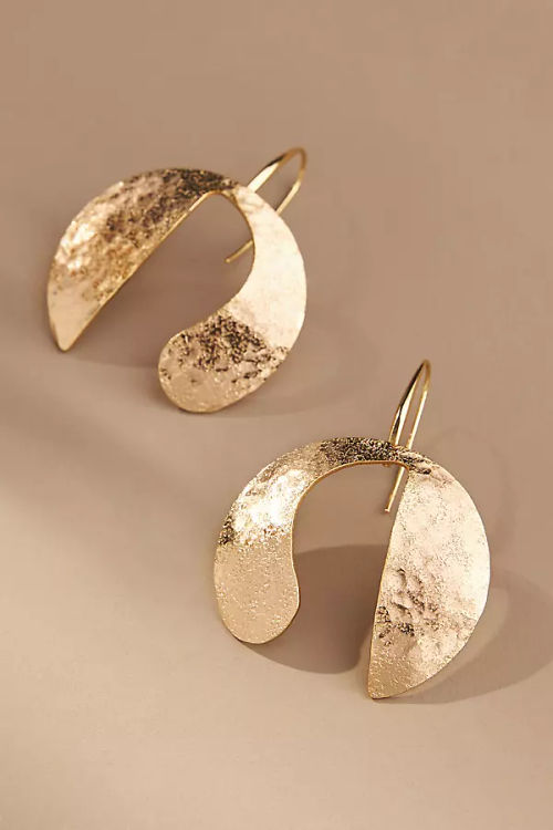 Textured Metal Drop Earrings