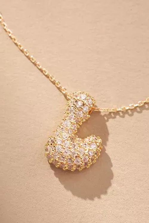 Pavé Bubble Monogram Necklace