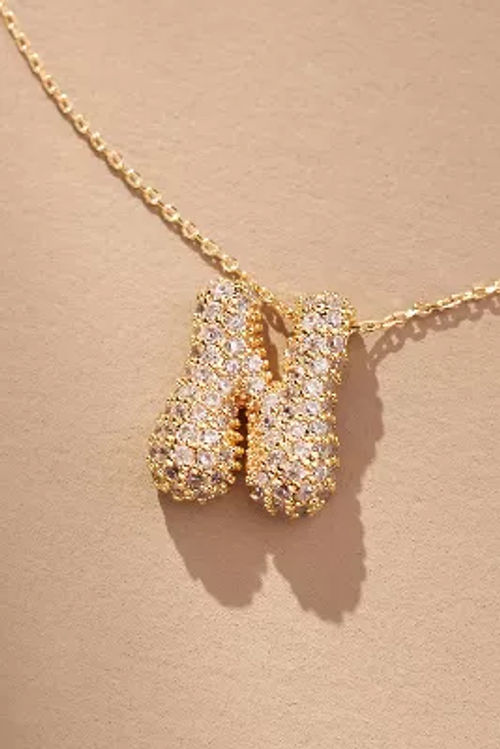 Pavé Bubble Monogram Necklace