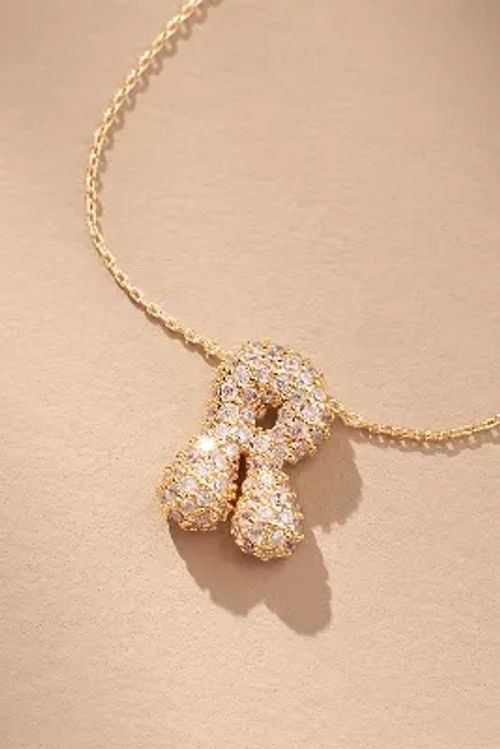 Pavé Bubble Monogram Necklace