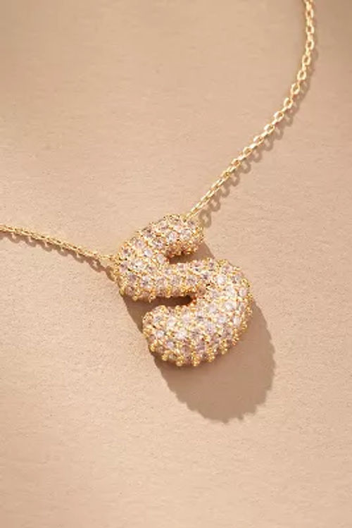 Pavé Bubble Monogram Necklace