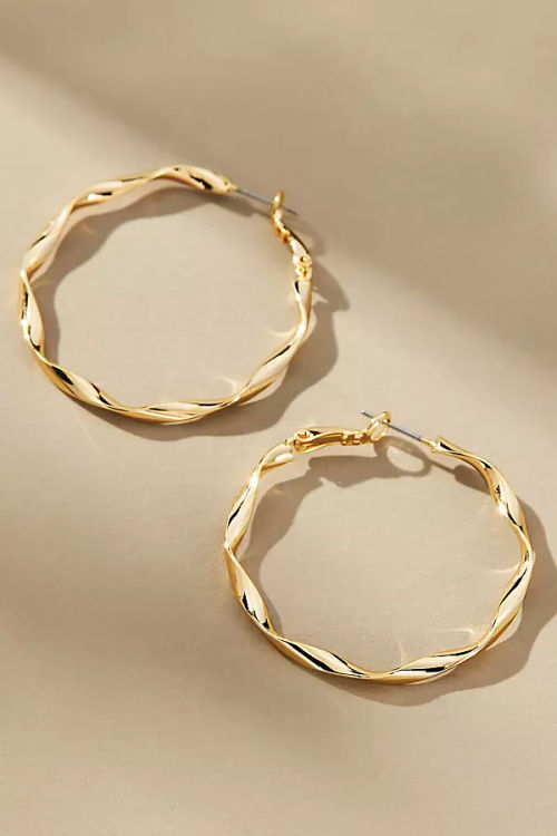 Thin Twisted Hoop Earrings