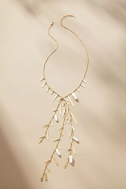 Boho Pearl Fringe Necklace