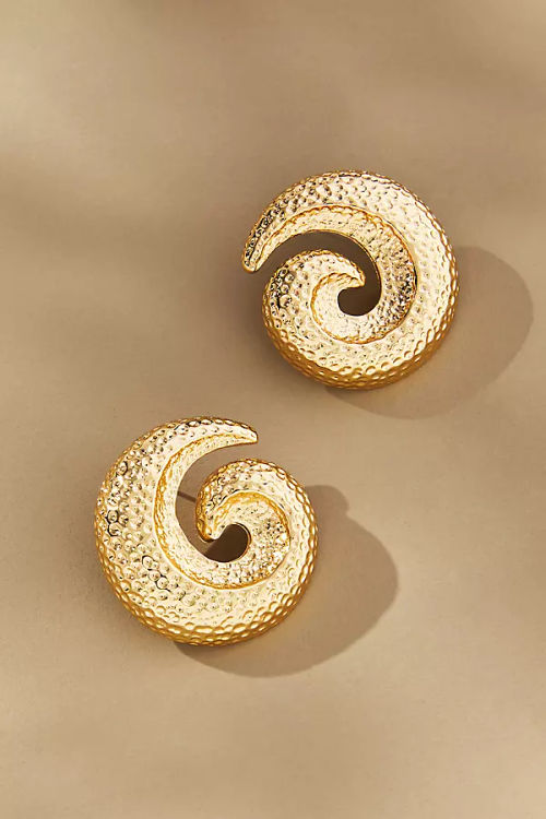 Textured Swirl Stud Earrings