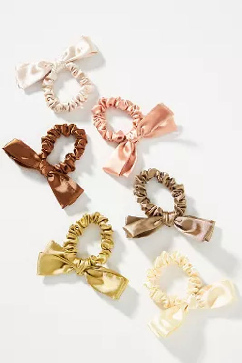 Satin Bow Hair Ties, Set of 6