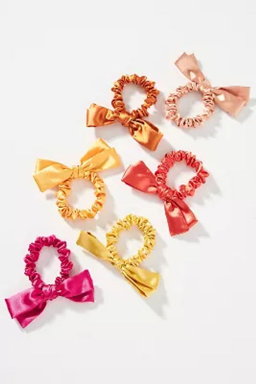 Satin Bow Hair Ties, Set of 6