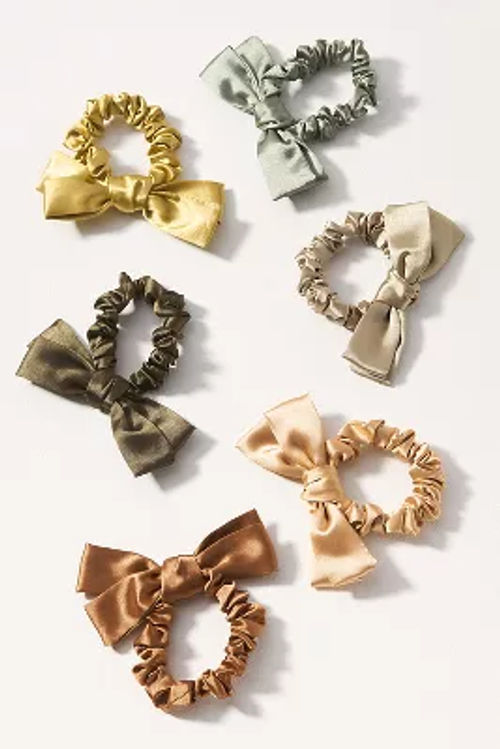 Satin Bow Hair Ties, Set of 6