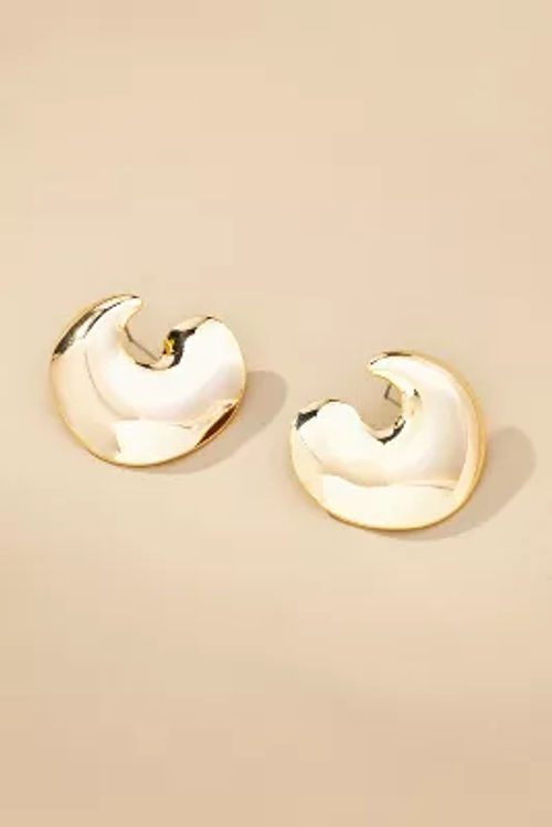 Shiny Abstract Hoop Earrings