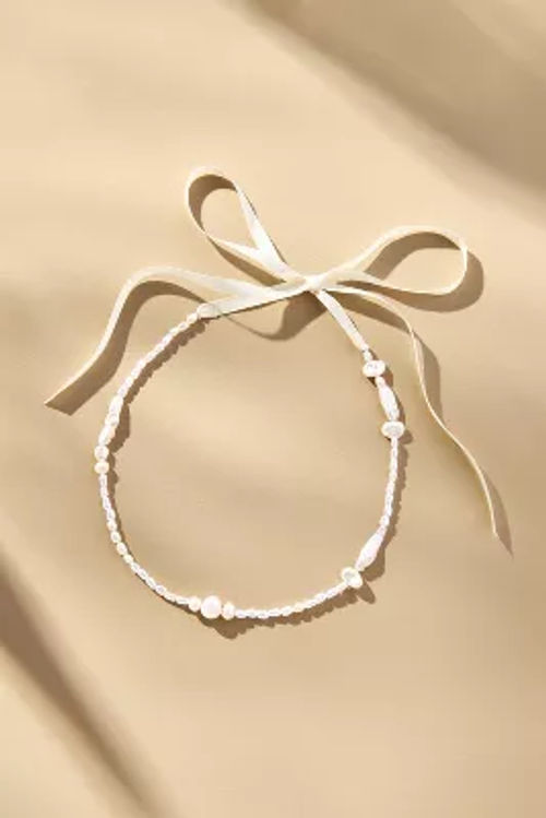 Pearl Icon Ribbon Necklace