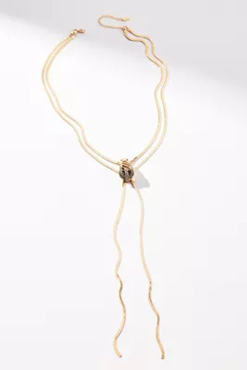 Crystal Buckle Lariat Necklace