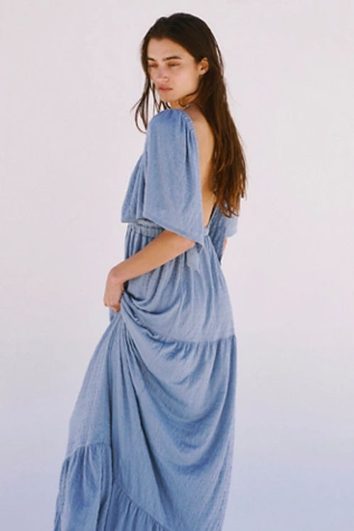 mother of the groom maxi dresses BABARONI Scoop Neck Mother of the Bride Dress with Ruffle Half Sleeves Stretch Crepe Sheath Gown