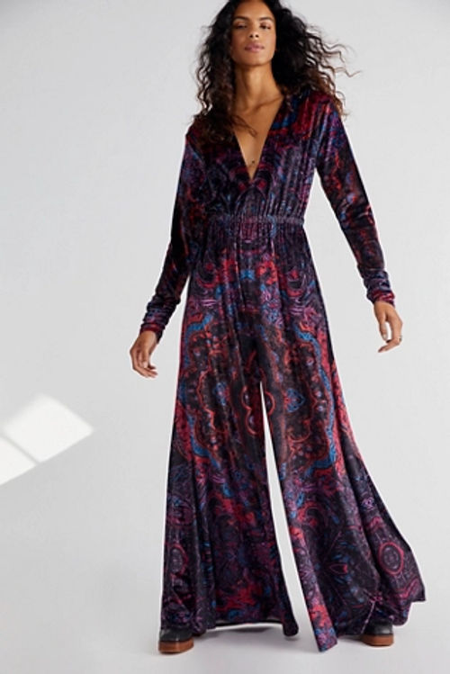 Giselle Velvet Jumpsuit by Free People, Dark Combo, L, Compare