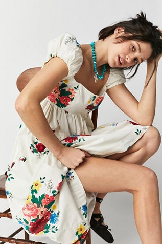 Kika's printed midi dress in hotsell ivory combo