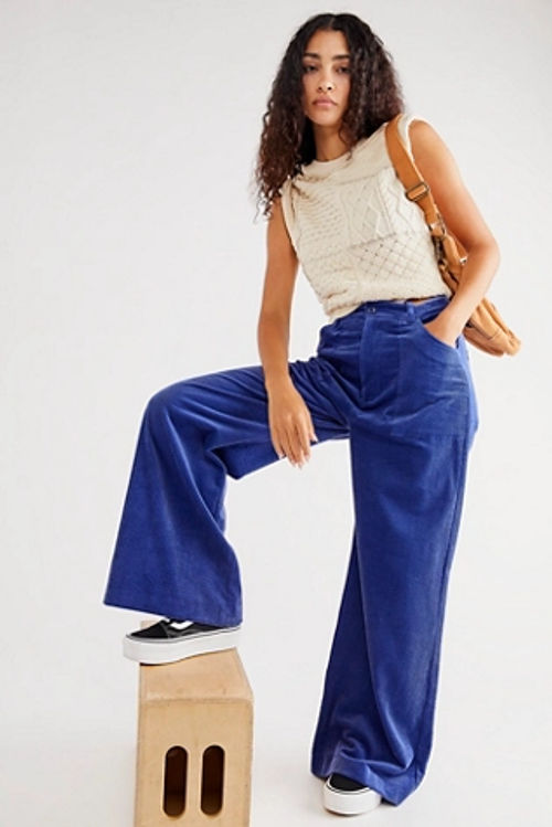 Francoise Cord Pants by Rolla's at Free People, Electric Blue, S