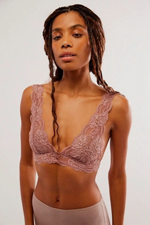 Last Dance Lace Plunge Bralette by Intimately at Free People in Summer  Sparrow, Size: Large, £32.00