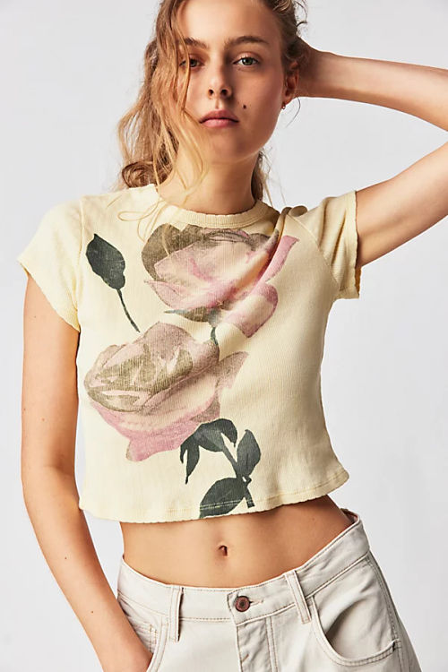 Daydreamer Rose Pointelle Tee...