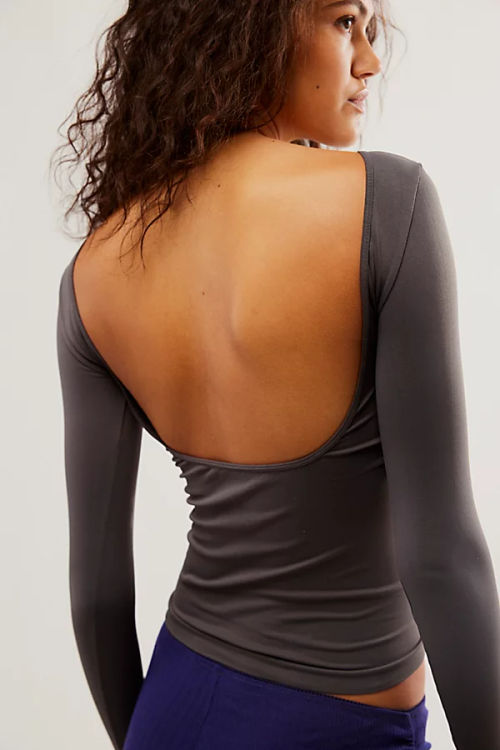 Low-Back Seamless Long Sleeve Top by Intimately at Free People in