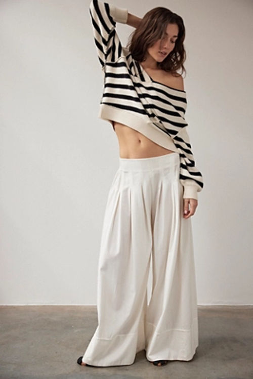 Slim Pull-On Velvet Flare Pants, Free People