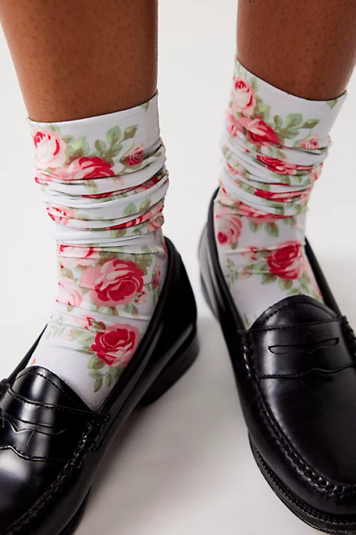 Floral Fields Knee High Socks...