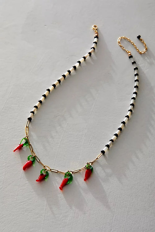 Red Hot Beaded Choker at Free...