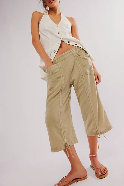 Gianna Ruched Gaucho Pull-On...