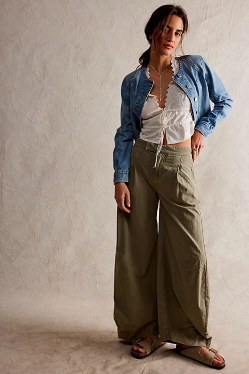 Tegan Washed Barrel Trousers...