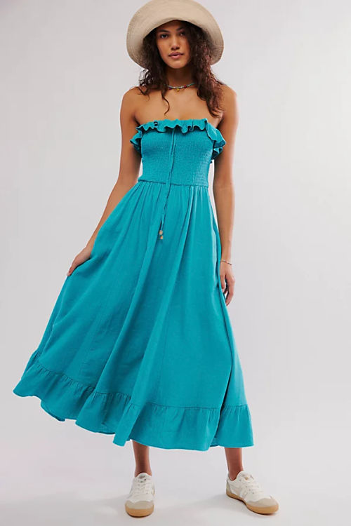 Lush Life Linen Strapless...