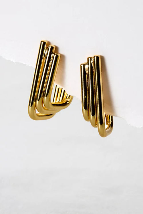 14k Gold Plated Square Hoops...