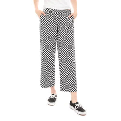 Vans black wide leg checkerboard taping trousers  ASOS  Vans black  Casual outfits Fashion