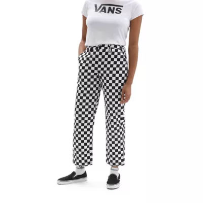 Vans authentic chino pants in black and white checkerboard  ASOS