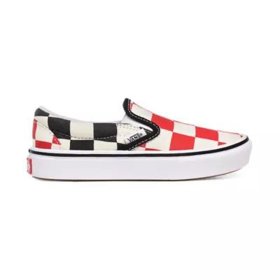 Vans slip on on sale checkerboard red black