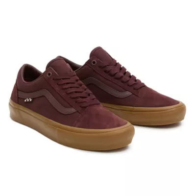 Mens vans burgundy sales old skool trainers